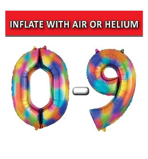 34" Rainbow Numbers Anagram Foil Balloons
