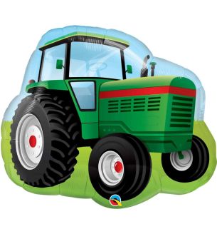 34" Green Tractor Qualatex SuperShape Foil Balloon