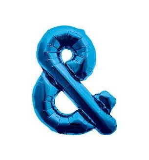 34" North Star Blue Ampersand Foil Balloon