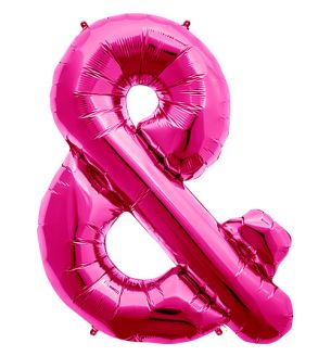 34" North Star Magenta Ampersand Foil Balloon