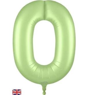 34" Satin Green Number 0 Oaktree Foil Balloon