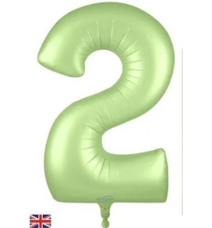 34" Satin Green Number 2 Oaktree Foil Balloon