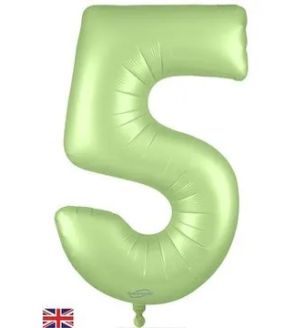 34" Satin Green Number 5 Oaktree Foil Balloon