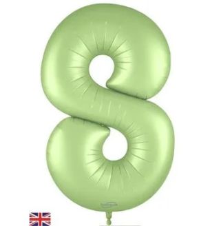 34" Satin Green Number 8 Oaktree Foil Balloon