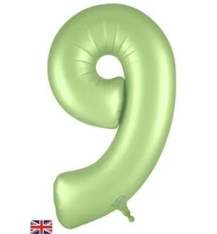 34" Satin Green Number 9 Oaktree Foil Balloon