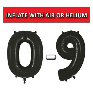 34" Black Numbers Oaktree Foil Balloons