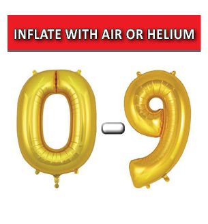 34" Gold Numbers Oaktree Foil Balloons