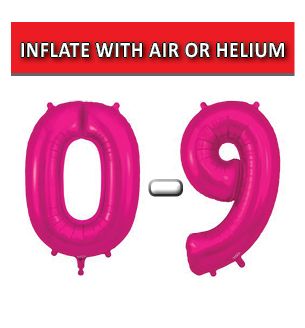 34" New Pink Numbers Oaktree Foil Balloon