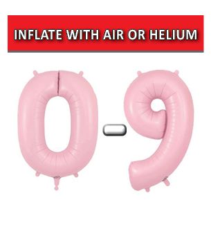 34" Pastel Pink Numbers Oaktree Foil Balloons