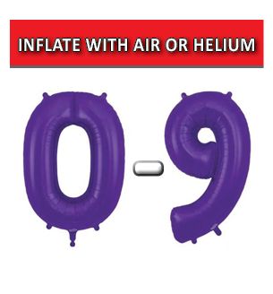 34" Purple Numbers Oaktree Foil Balloons