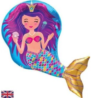 35" Oaktree Iridescent Mermaid Foil Balloon