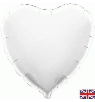 18" White Heart Oaktree Foil Balloon