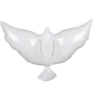 36" White Dove Plain Foil Balloon