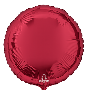 17" Anagram Round Metallic Dark Burgandy Foil Balloon Unpacked