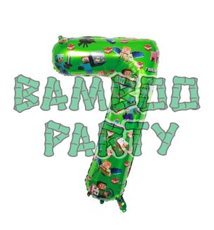 40" Number 7 Green Gaming Foil Balloon