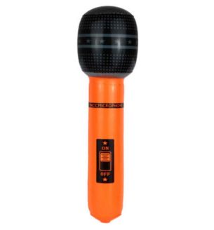 40cm Inflatable Microphone Neon Orange