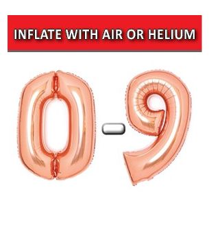 34" Rose Gold Numbers Amscan Foil Balloons