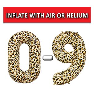 26" Leopard Print Numbers Bamboo Party Foil Balloons