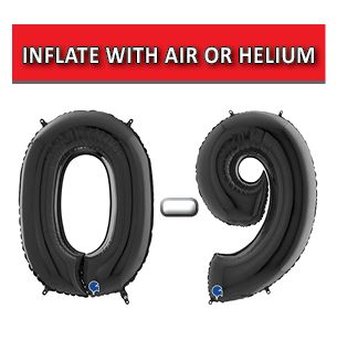 40" Black Numbers Grabo Foil Balloons
