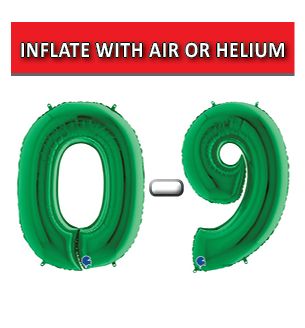 40" Green Numbers Grabo Foil Balloons