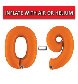 40" Matte Orange Numbers Grabo Foil Balloons
