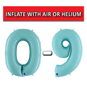 40" Pastel Blue Numbers Grabo Foil Balloons