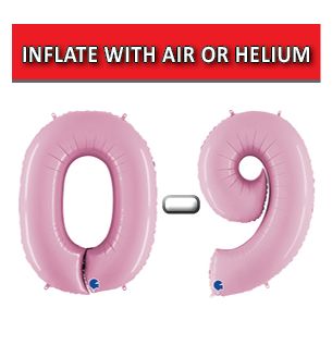 40" Pastel Pink Numbers Grabo Foil Balloons