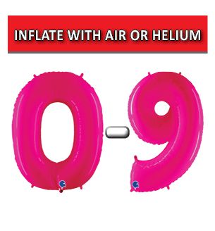 40" Pink Fluo Numbers Grabo Foil Balloons
