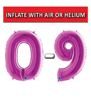 40" Purple Numbers Grabo Foil Balloons