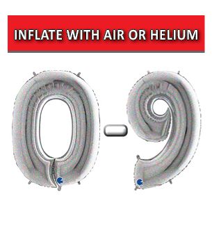 40" Silver Glitter Holographic Numbers Grabo Foil Balloons