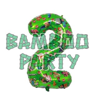 40" Number 2 Green Gaming Foil Balloon