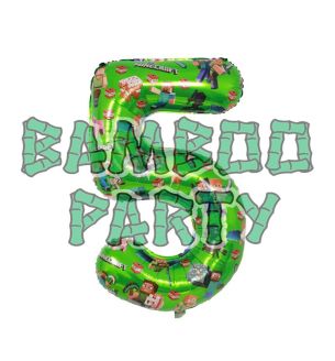 40" Number 5 Green Gaming Foil Balloon