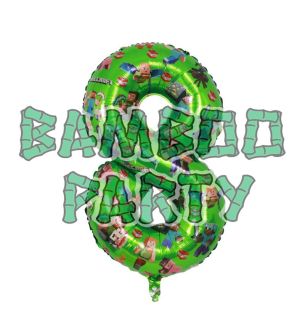 40" Number 8 Green Gaming Foil Balloon