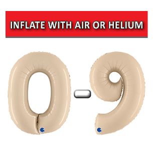 40" Satin Cream Numbers Grabo Foil Balloons