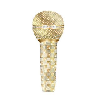 41cm x 84cm Microphone Gold Foil Balloon