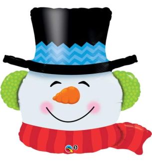 42" Christmas Snowman Head Supershape Foil Balloon