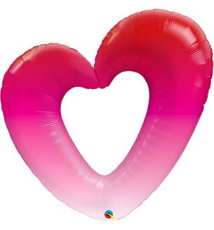 42" Ombre Heart Red Foil Ballon