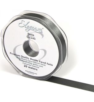 Eleganza Satin Double Faced Graphite - 15mm x 20m