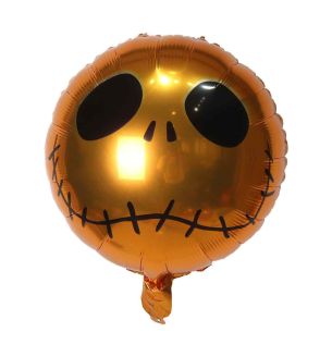 46cm-bamboo-party-gold--black-goul-face--foil-balloon
