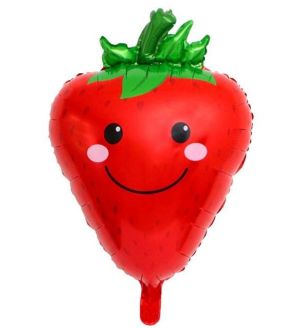 48cm x 70cm Strawberry Red Smiling Foil Balloon
