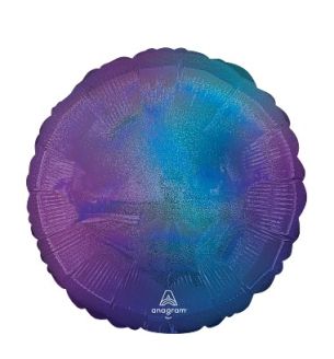 18" Anagram Round Holographic Purple Ombre Foil Balloon