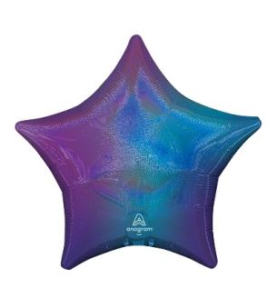 18" Anagram Star Holographic Purple Ombre Foil Balloon