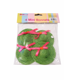 4 Mini Easter Green Bonnets