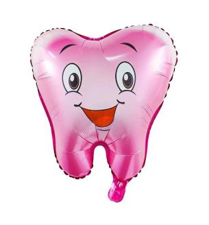 50cm x 56cm Pink Tooth Foil Balloon