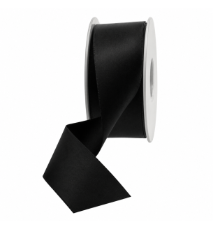 Satin Ribbon Double Faced Black APAC 38mm x 20m