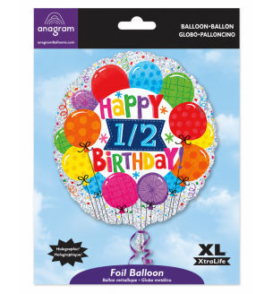 17" Happy 1/2 Birthday Foil Balloon