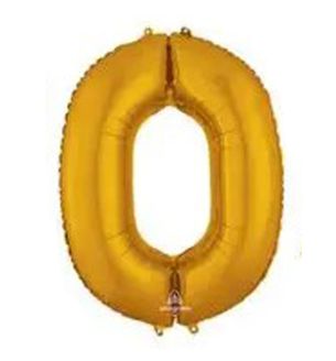 53" Gold Number 0 Anagram Foil Balloon