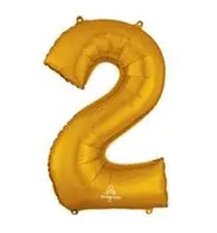 53" Gold Number 2 Anagram Foil Balloon