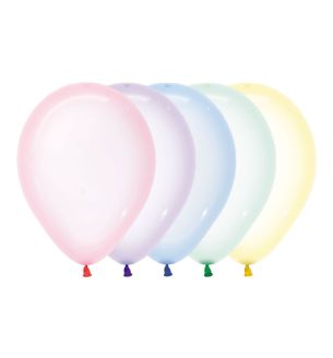 5" Sempertex Crystal Pastel Assorted 301 Latex Balloons