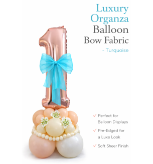 Organza Balloon Bow Fabric Turquoise